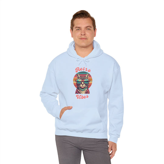 Cool Cat Retro Vibes Hoodie  - Retro Radiance Edition