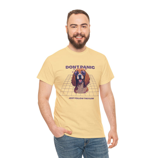 Don't Panic Just Follow The Flow Dog  T-shirt - Chill Wear