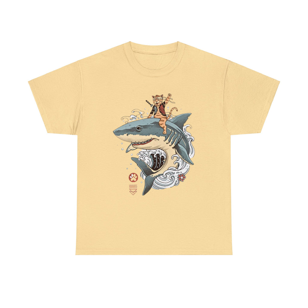 Shark Rider Cat T-Shirt - Aquatic Adventure Gear