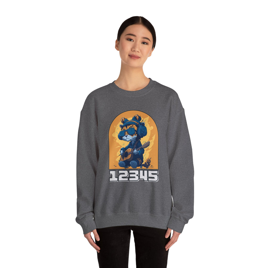 Guitar Cat Sweatshirt - Rhythmic Feline