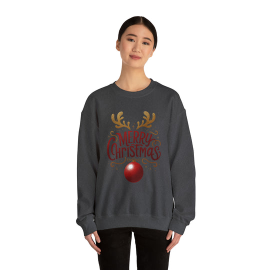 Deer Antlers Merry Christmas Unisex Sweatshirt - Wave Fusions