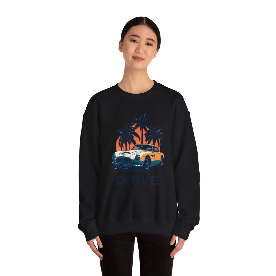 Drive in Paradise Classic Car Tropical Sweatshirt - Classic Sports Car Series