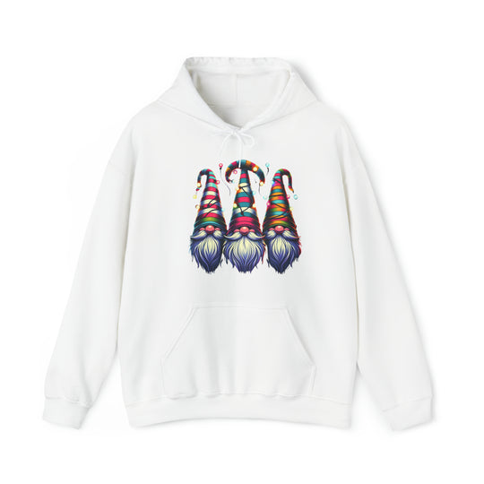 Festive Gnomes in Twinkling Hats Unisex Hoodie - Wave Fusions