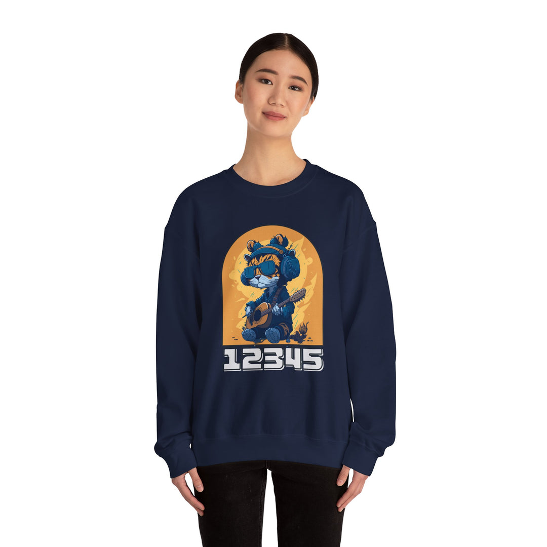 Guitar Cat Sweatshirt - Rhythmic Feline