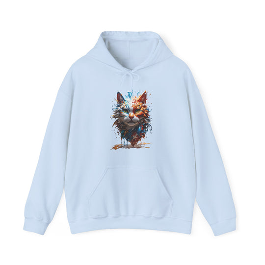 Marine Meow Aqua Purr Hoodie - Cat Splash