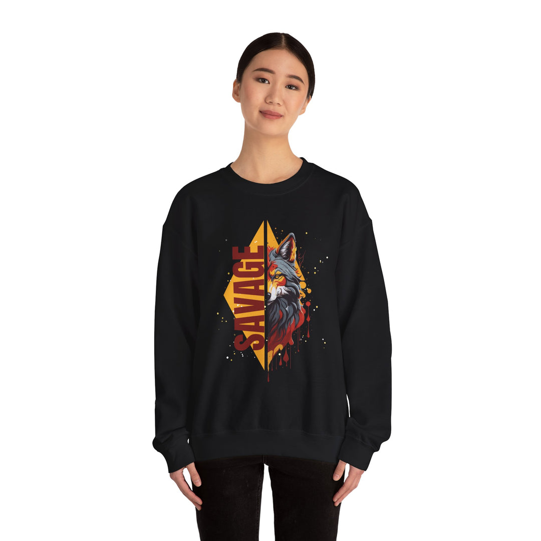 Savage Flame Wolf Sweatshirt - Heat of the Wild