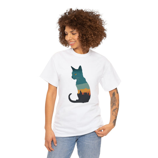 Cityscape Cat Hoodie T-shirt - Metropolitan Purr Line