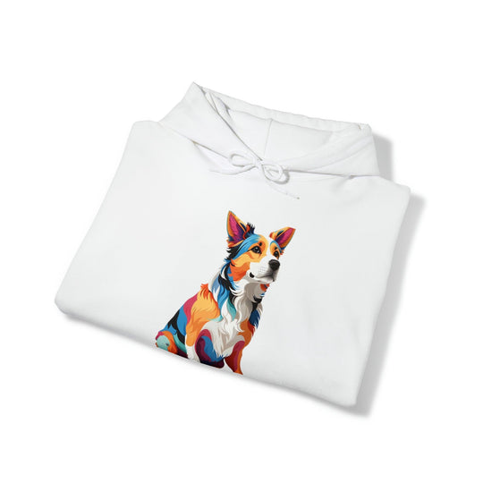 Sitting Dog Hooded Sweatshirt - Wave Fusions