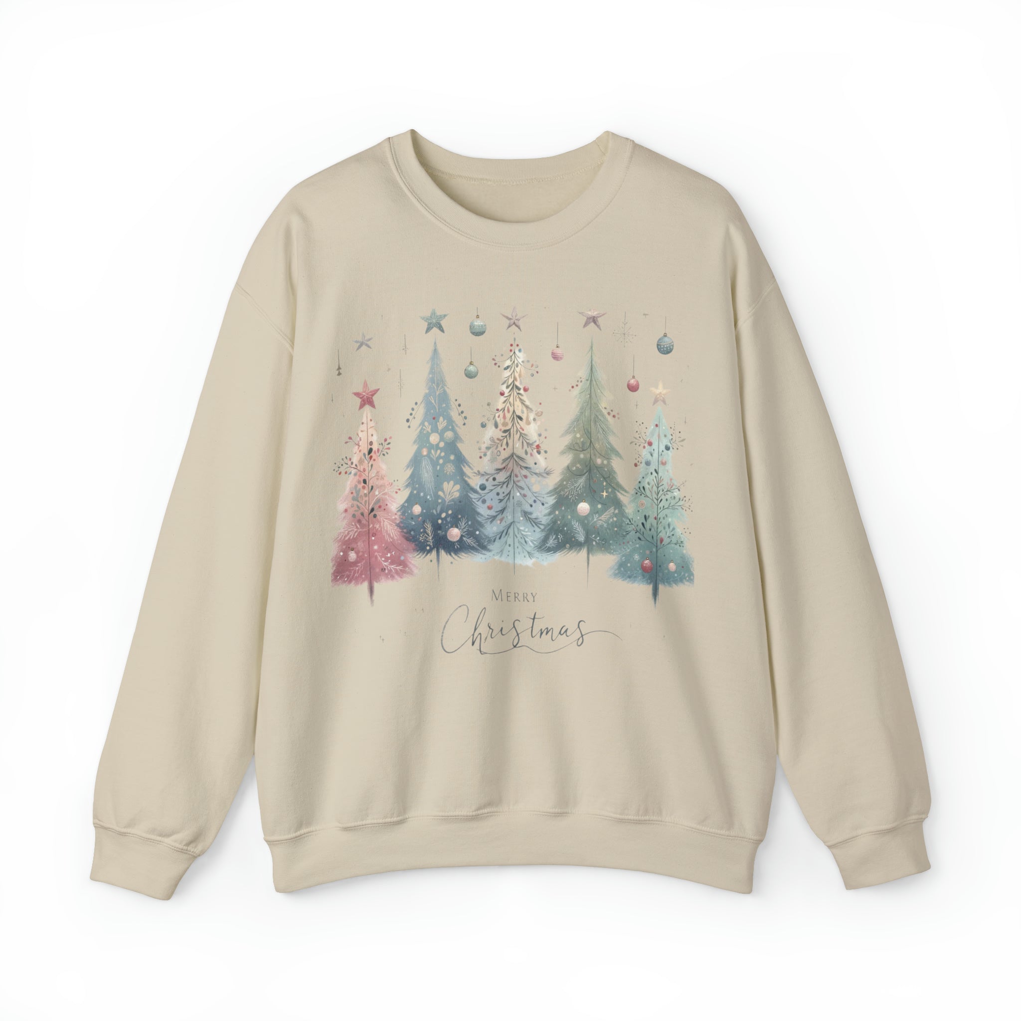 Enchanted Christmas Forest Ornaments Trees Unisex Sweatshirt - Wave Fusions