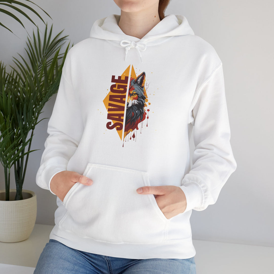 Savage Flame Wolf Hoodie - Heat of the Wild