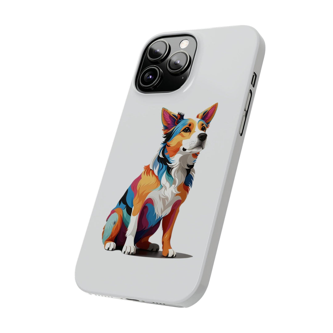 Sitting Dog Slim Phone Case - Wave Fusions