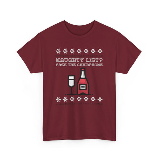 Naughty Champagne Holiday Tee