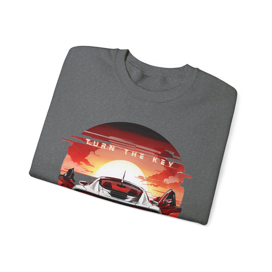 Turn the Key Redline Sunset Escape Sweatshirt - Wave Fusions Thrill Seeker Collection