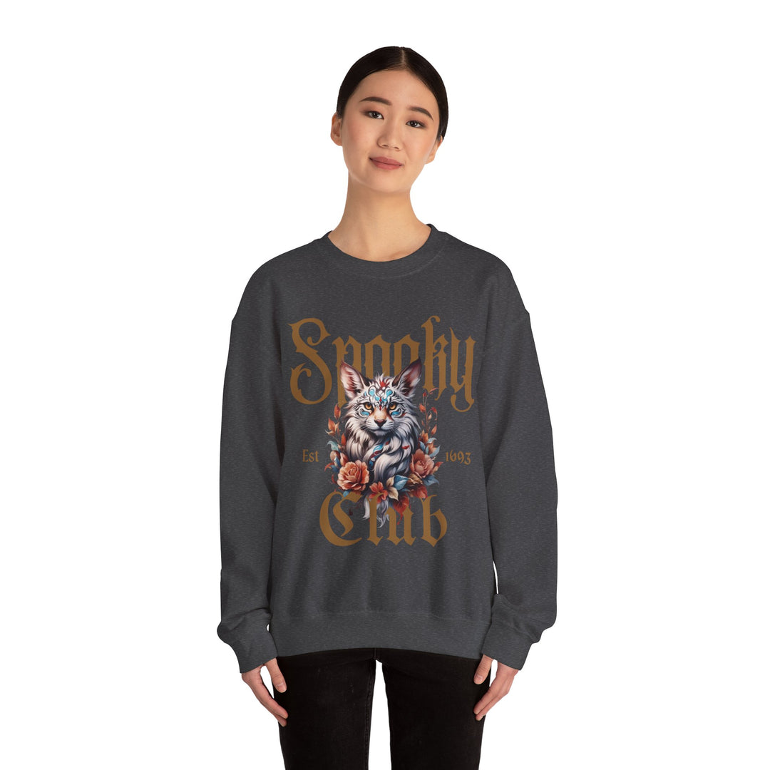 Spooky Club Floral Feline Cat Sweatshirt - Spooky Club Charm