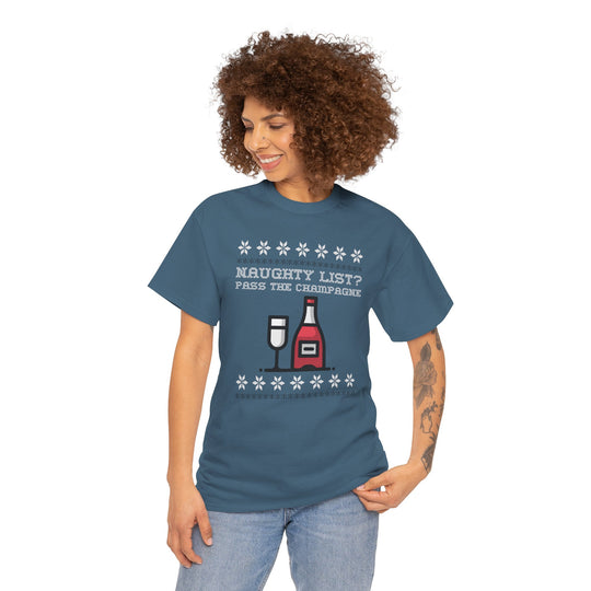 Naughty Champagne Holiday Tee