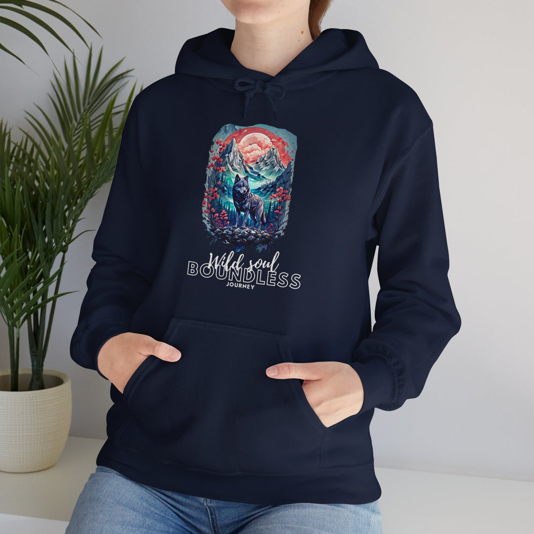 Wild Soul Endless Journey Hoodie - Mountain Wolf Spirit