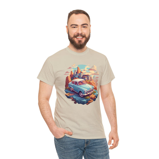 Vintage Car Sky City T-shirt - Vintage City Fashion