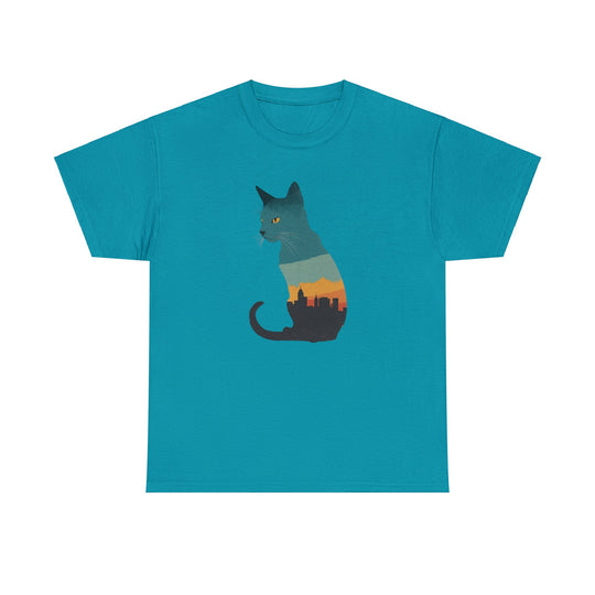 Cityscape Cat Hoodie T-shirt - Metropolitan Purr Line