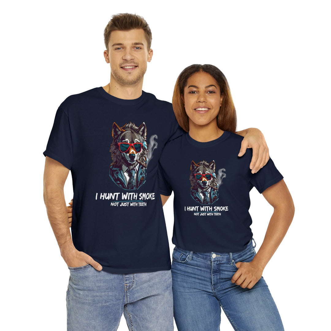 Cool Wolf Legend T-Shirt - I Hunt With Smoke Not Just With Teeth