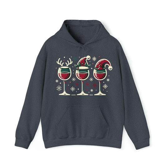 Holiday Cheer Wine Glasses Unisex Hoodie