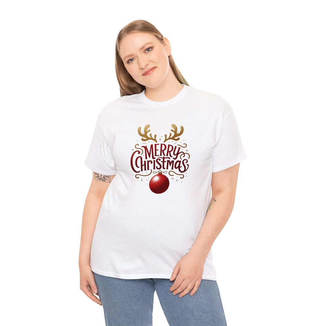 Deer Antlers Merry Christmas Unisex T Shirt