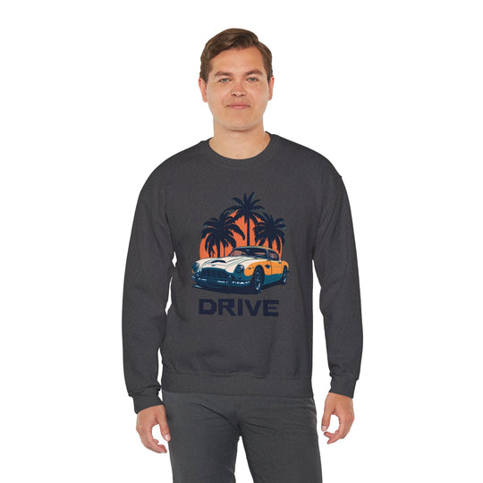 Drive in Paradise Classic Car Tropical Sweatshirt - Classic Sports Car Series