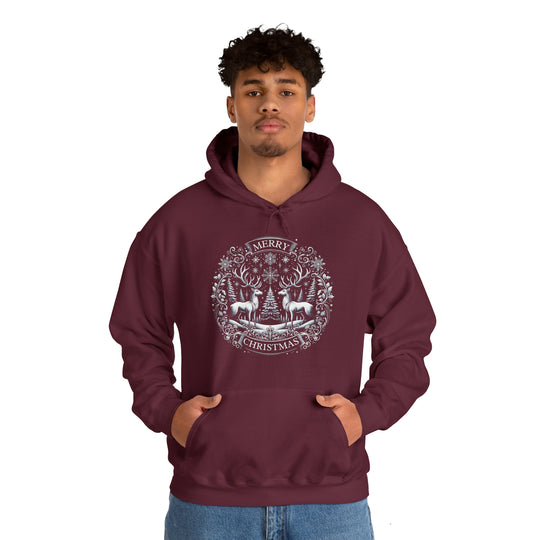 Woodland Reindeer Christmas Elegance Unisex Hoodie - Wave Fusions