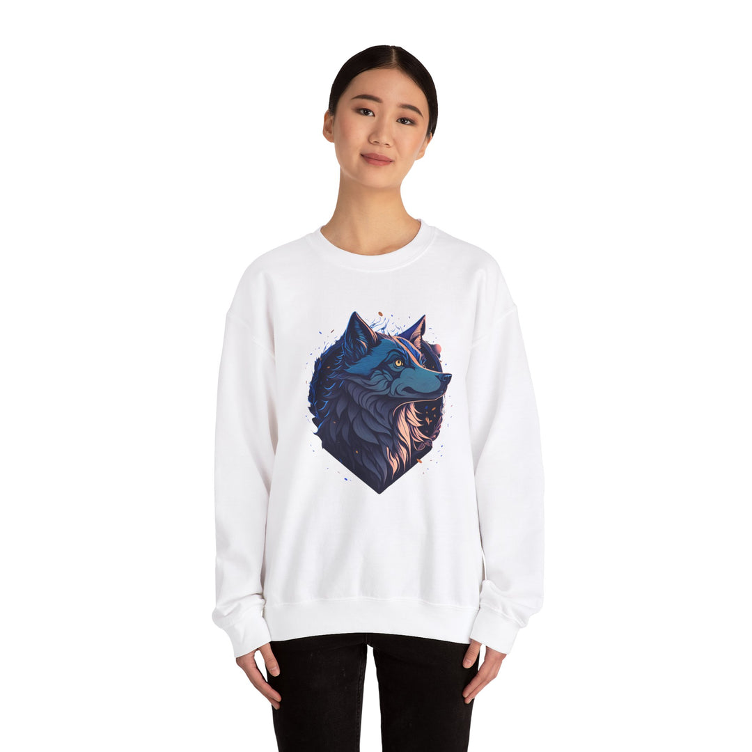 Lone Wolf Majesty Sweatshirt- Vibrant Wilderness