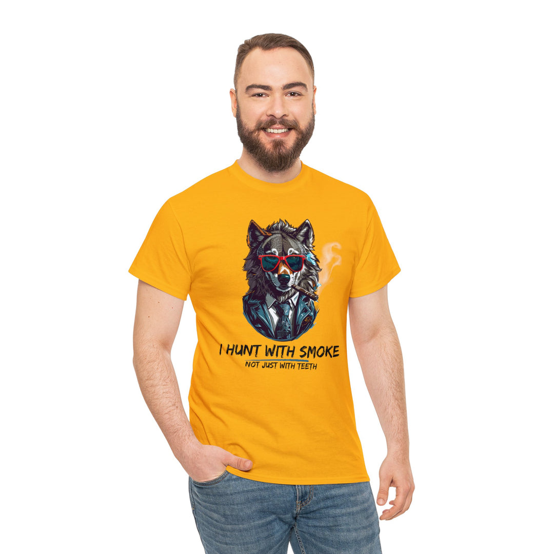 Cool Wolf Legend T-Shirt - I Hunt With Smoke Not Just With Teeth