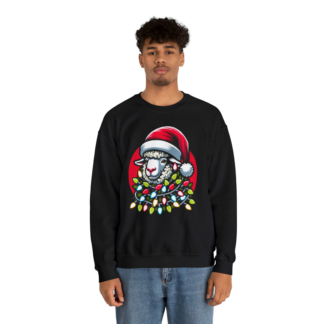 Sheep Christmas Lights Unisex Sweatshirt - Wave Fusions