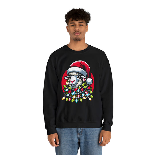 Sheep Christmas Lights Unisex Sweatshirt - Wave Fusions