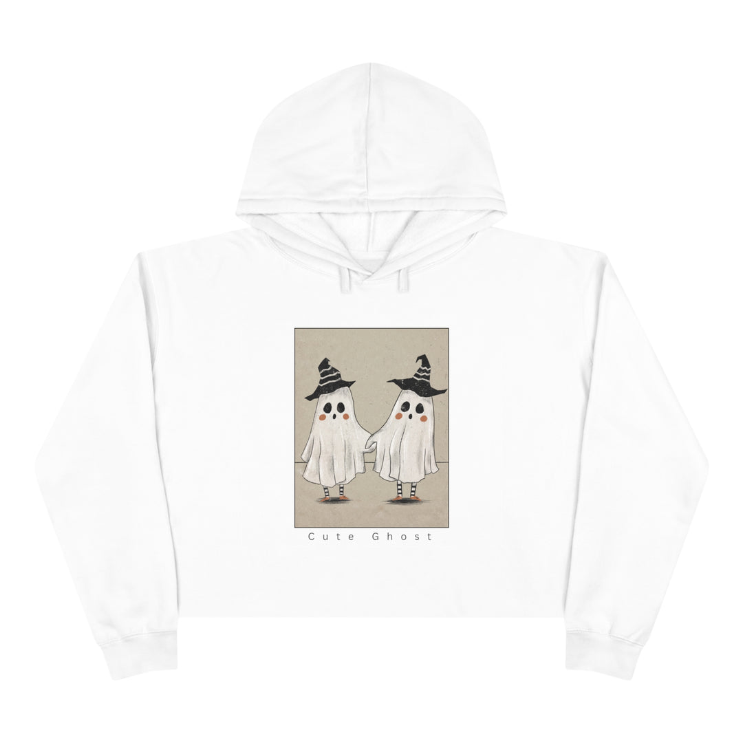 Cute Ghost Crop Hoodie - Wave Fusions