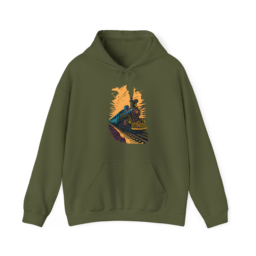 Vintage Train Railroad Journey Hoodie - Journey Through Time