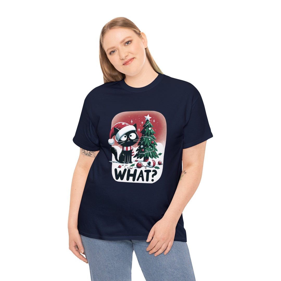 What? Cat Christmas Unisex T Shirt - Wave Fusions