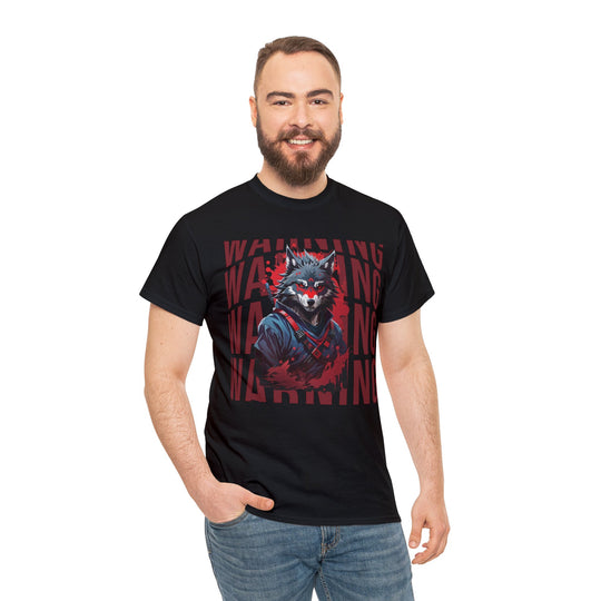 Warning! Warrior Wolf T-shirt - Majestic Wolf