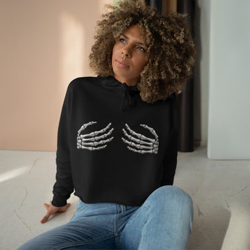 Skeleton Hands Crop Hoodie