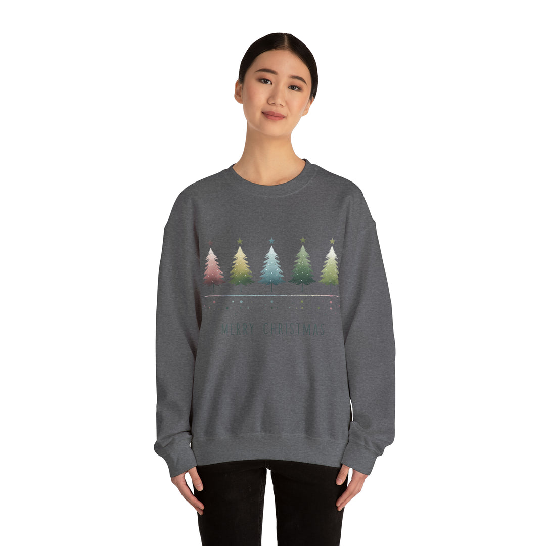 Pastel Forest Noel Christmas Trees Unisex Sweatshirt - Wave Fusions