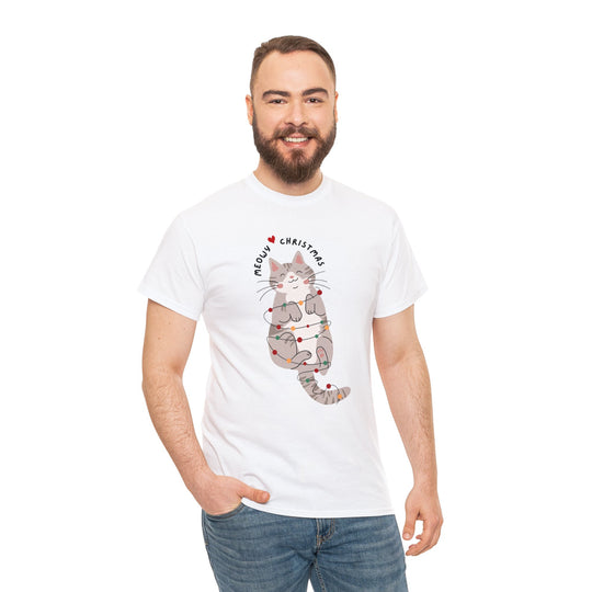 Meowy Christmas Unisex T Shirt - Wave Fusions