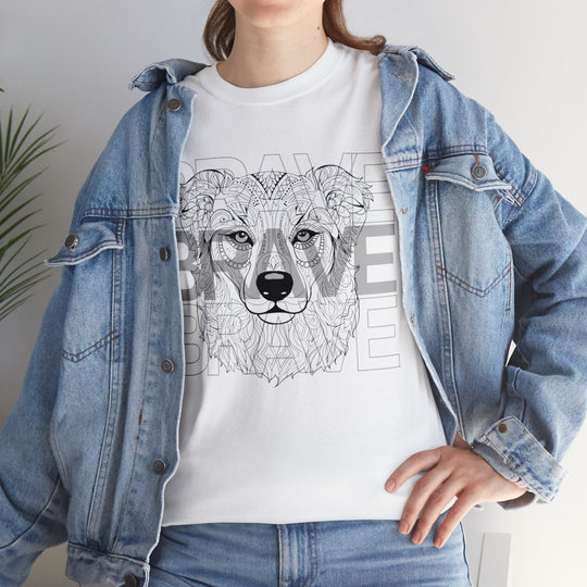 Brave Dog Tribal Canine T Shirt - Mythical Mutt