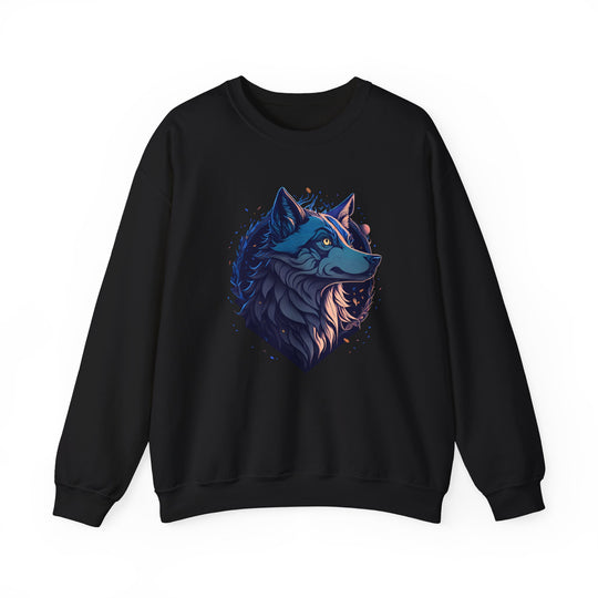 Lone Wolf Majesty Sweatshirt- Vibrant Wilderness