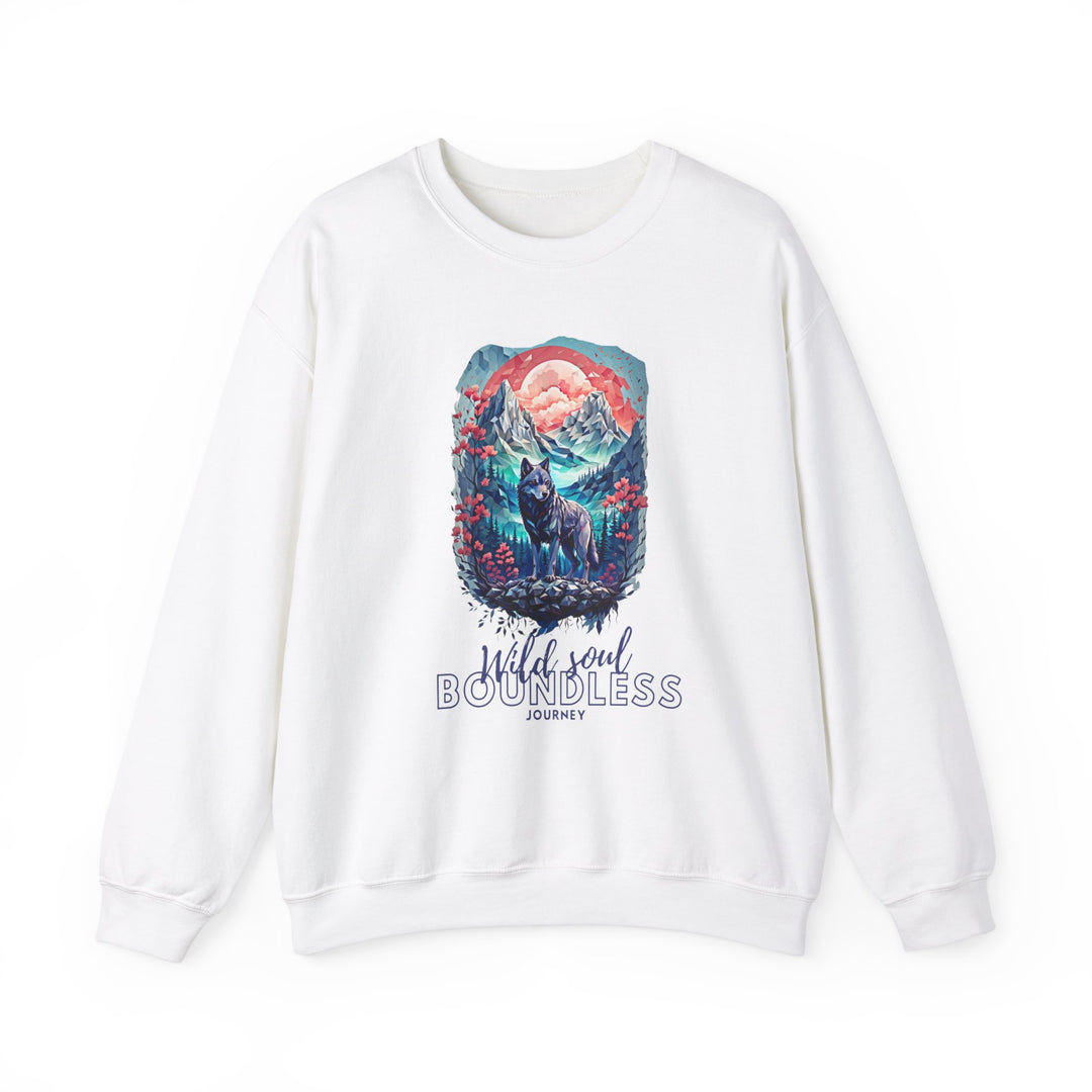 Wild Soul Endless Journey Sweatshirt - Mountain Wolf Spirit