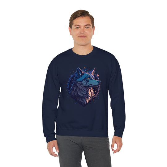 Lone Wolf Majesty Sweatshirt- Vibrant Wilderness