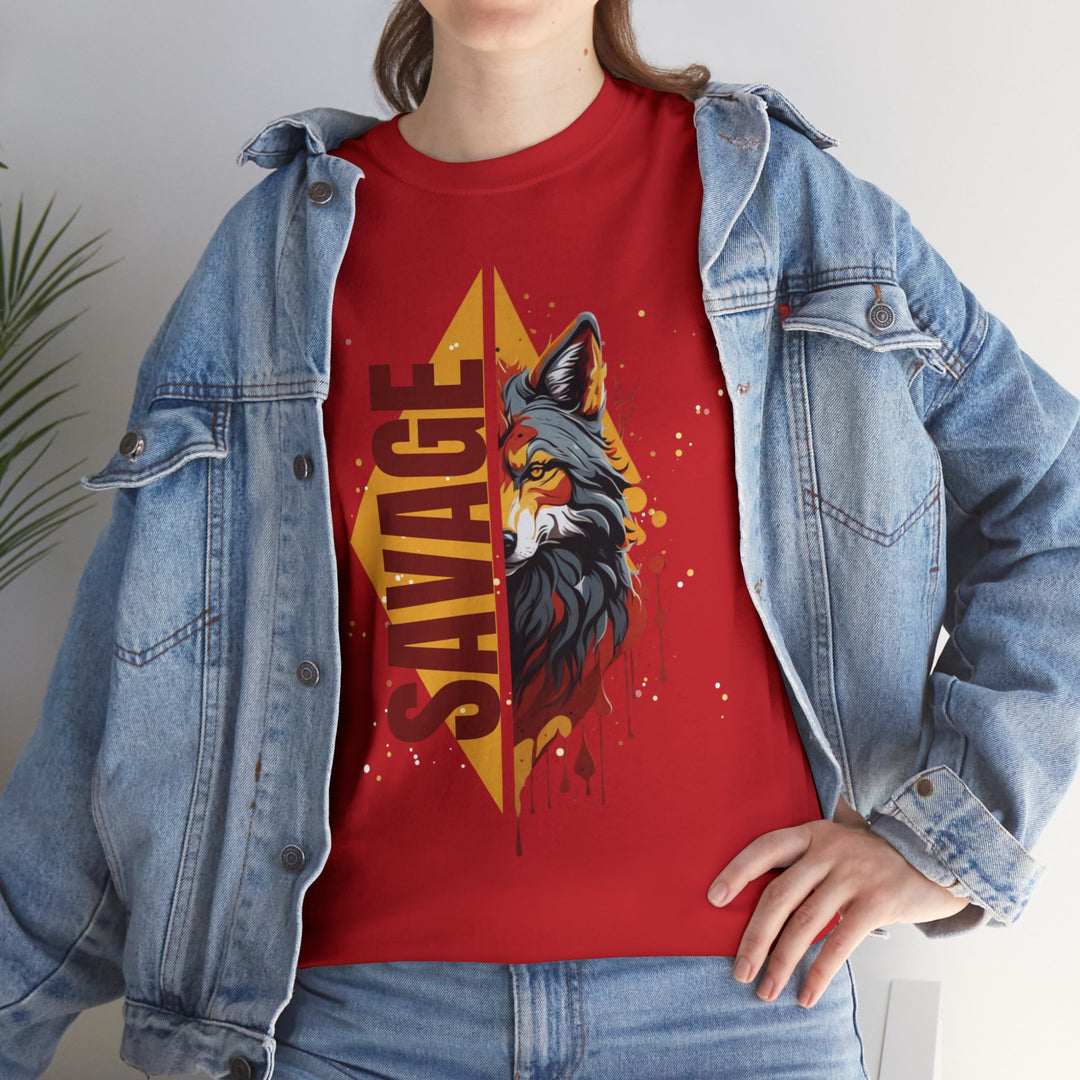 Savage Flame Wolf T-Shirt - Heat of the Wild