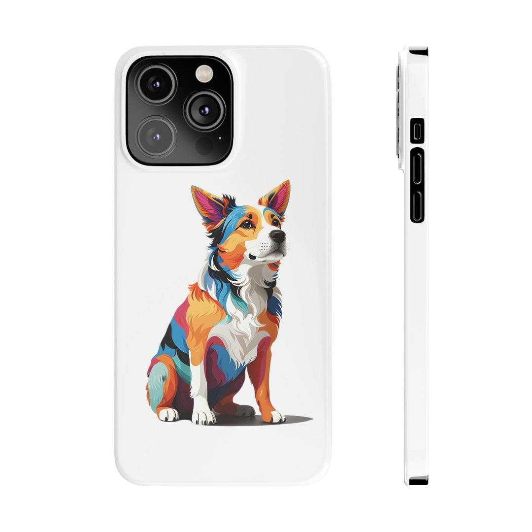 Sitting Dog Slim Phone Case - Wave Fusions