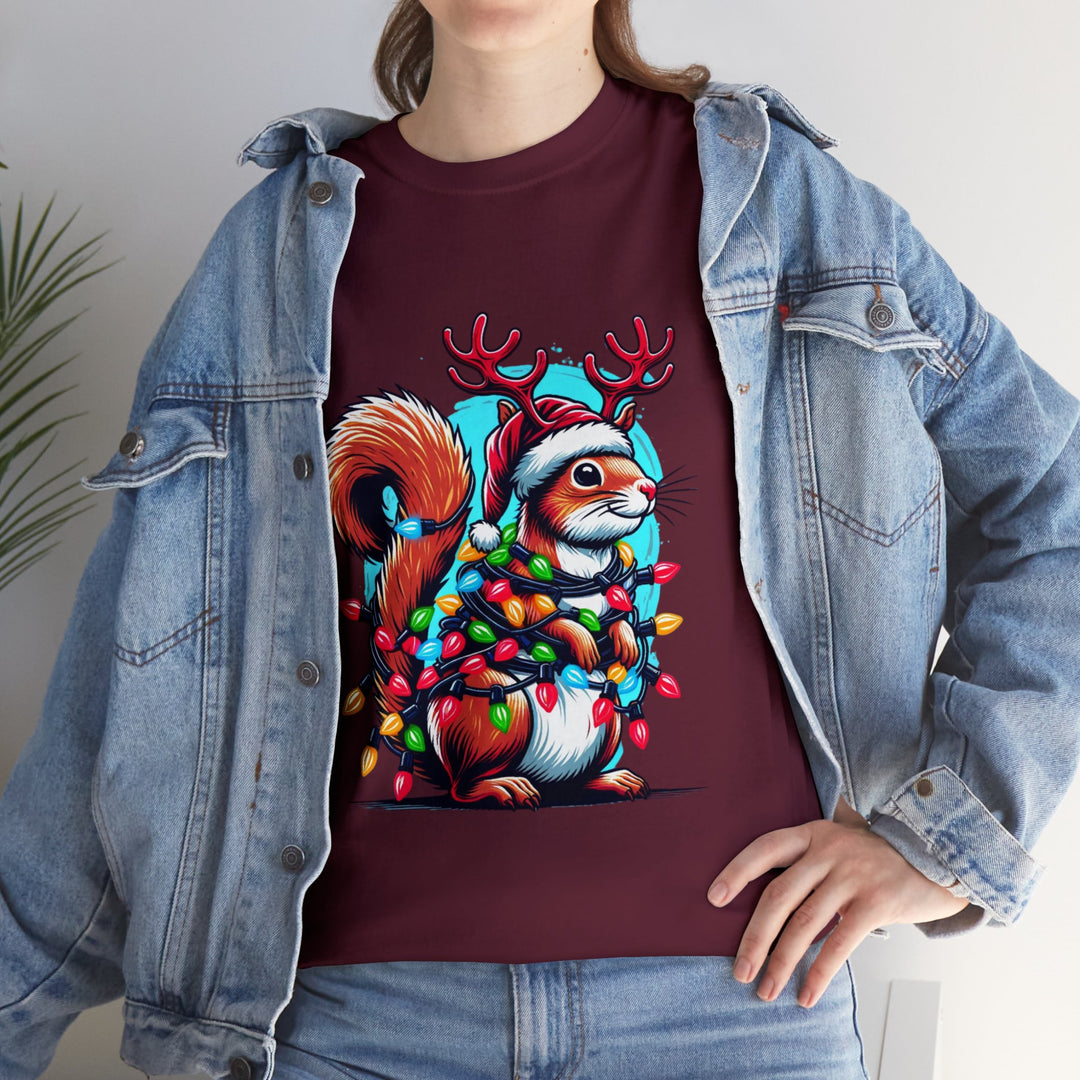 Christmas Squirrel Unisex T Shirt - Wave Fusions