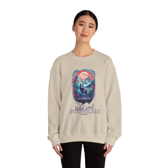 Wild Soul Endless Journey Sweatshirt - Mountain Wolf Spirit