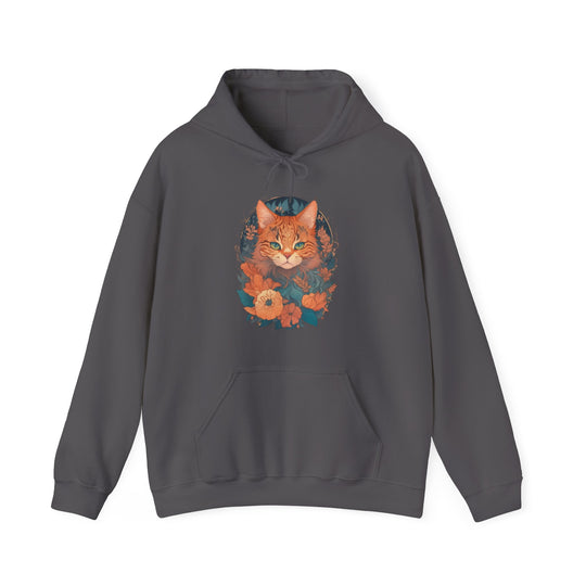 Garden Gaze Cat Petals and Paws Hoodie - Blooming Cat