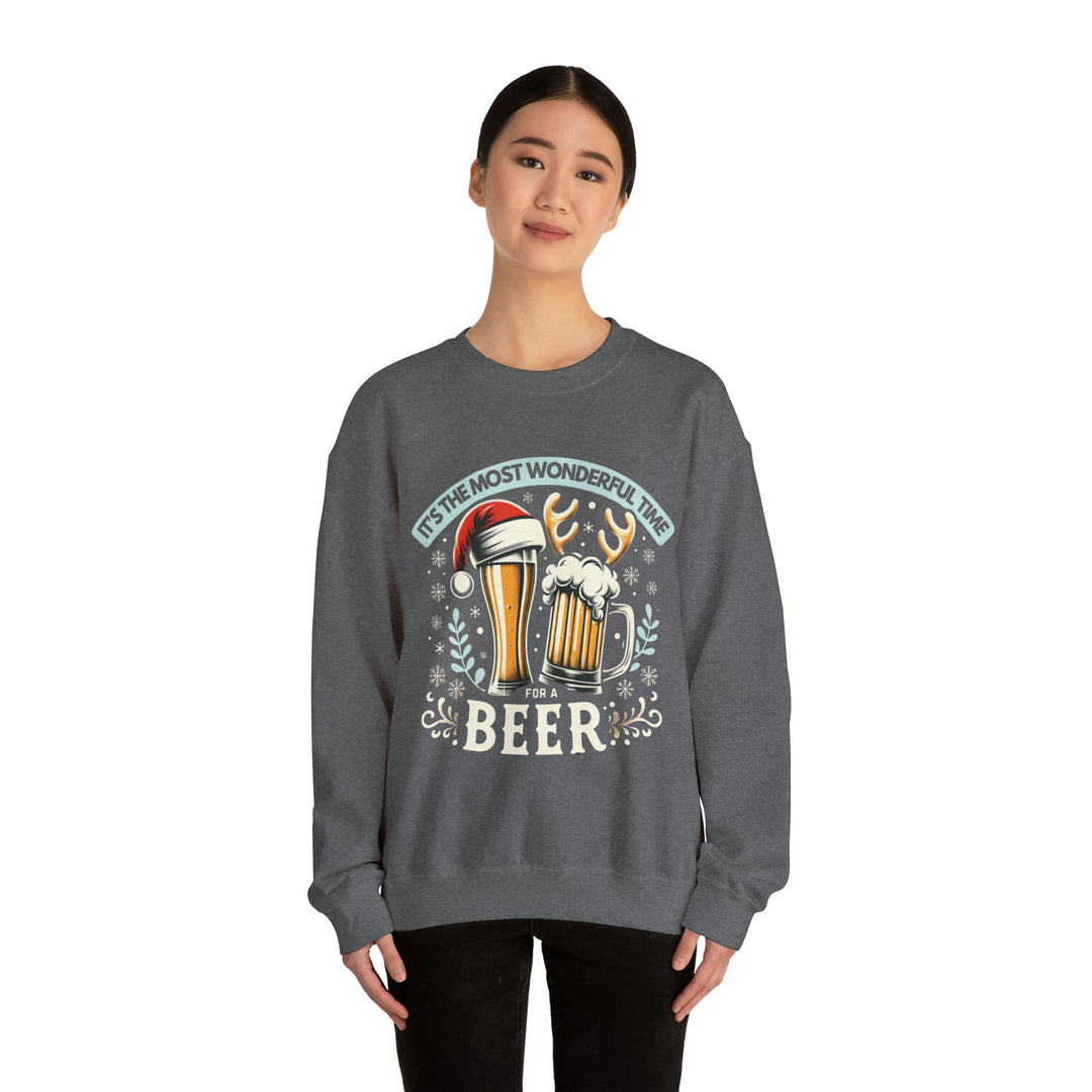 Wonderful Time For A Beer Unisex Sweatshirt - Wave Fusions