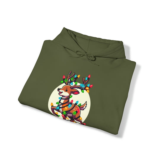 Reindeer Radiance Christmas Cheer Unisex Hoodie - Wave Fusions