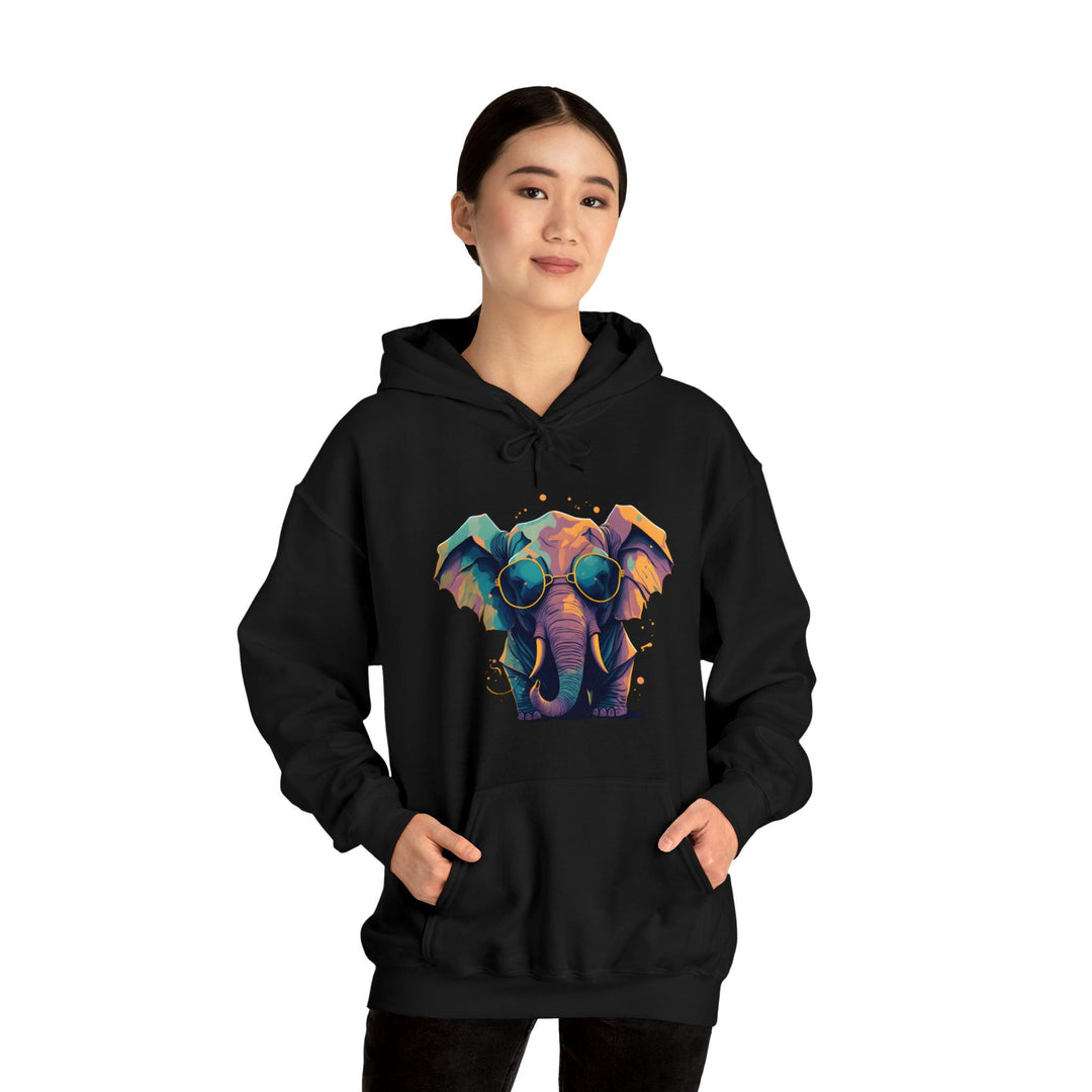 Chill Elephant Hooded Sweatshirt - Wave Fusions